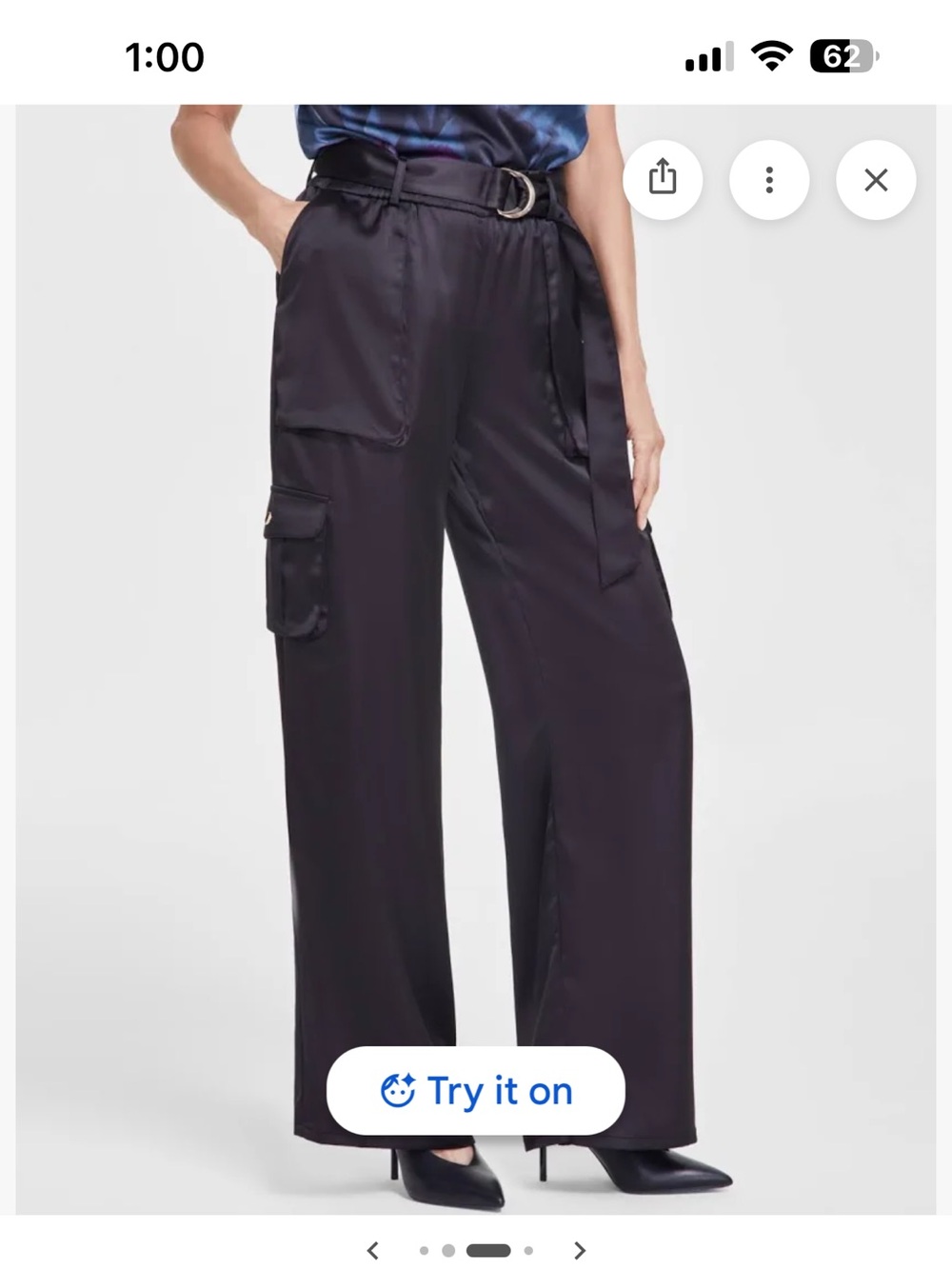 INC INTERNATIONAL CONCEPTS
Women's High-rise Belted Satin Cargo Pants